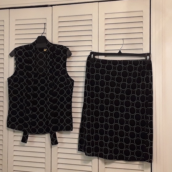 New York & Company Dresses & Skirts - NEW YORK & CO. BLACK & IVORY POKA DOT SKIRT & TOP